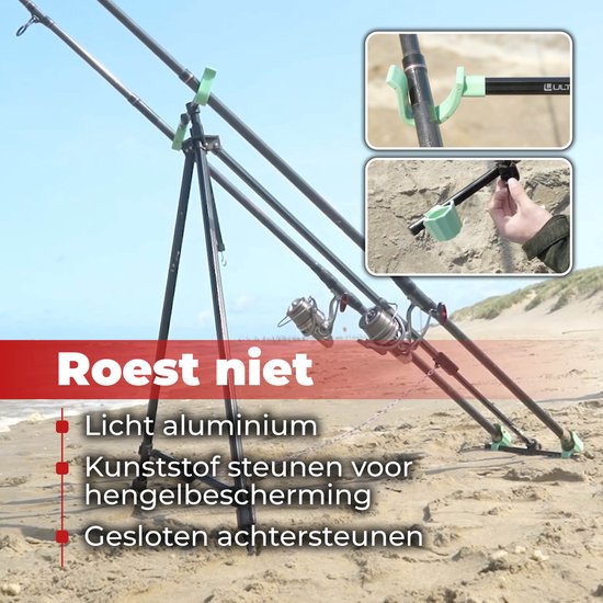 Ultimate XL Beach Pod - 3-Potige Strandsteun - 2 Hengels - Inclusief Draagtas van Merkloos — afbeelding 5