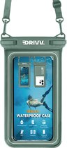 Drivv. Luxe Waterdicht Telefoonhoesje – Drijvend - Dubbele Klipsluiting - Telefoons tot 6.8 inch – Onderwater Hoesje Telefoon - Legergroen