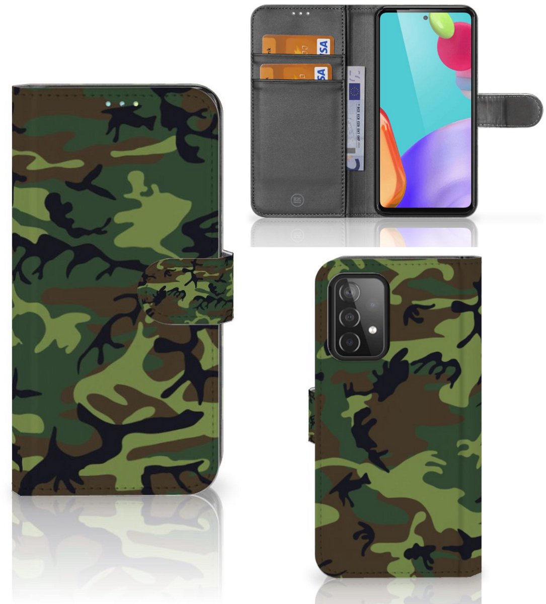 Samsung Galaxy A52 Telefoon Hoesje Army Dark