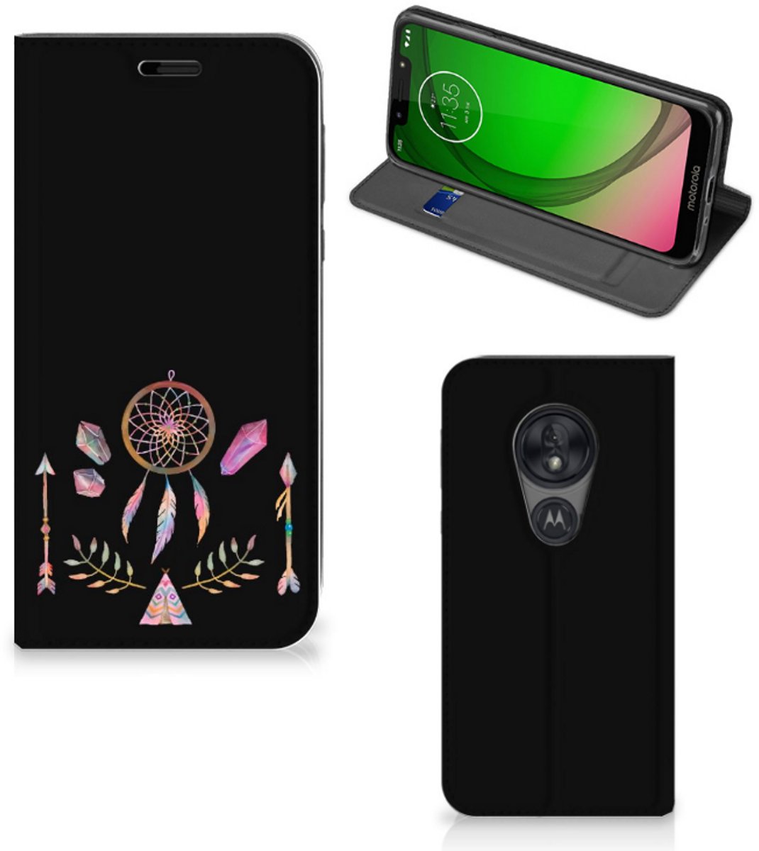 Motorola Moto G7 Play Magnet Case Boho Dreamcatcher
