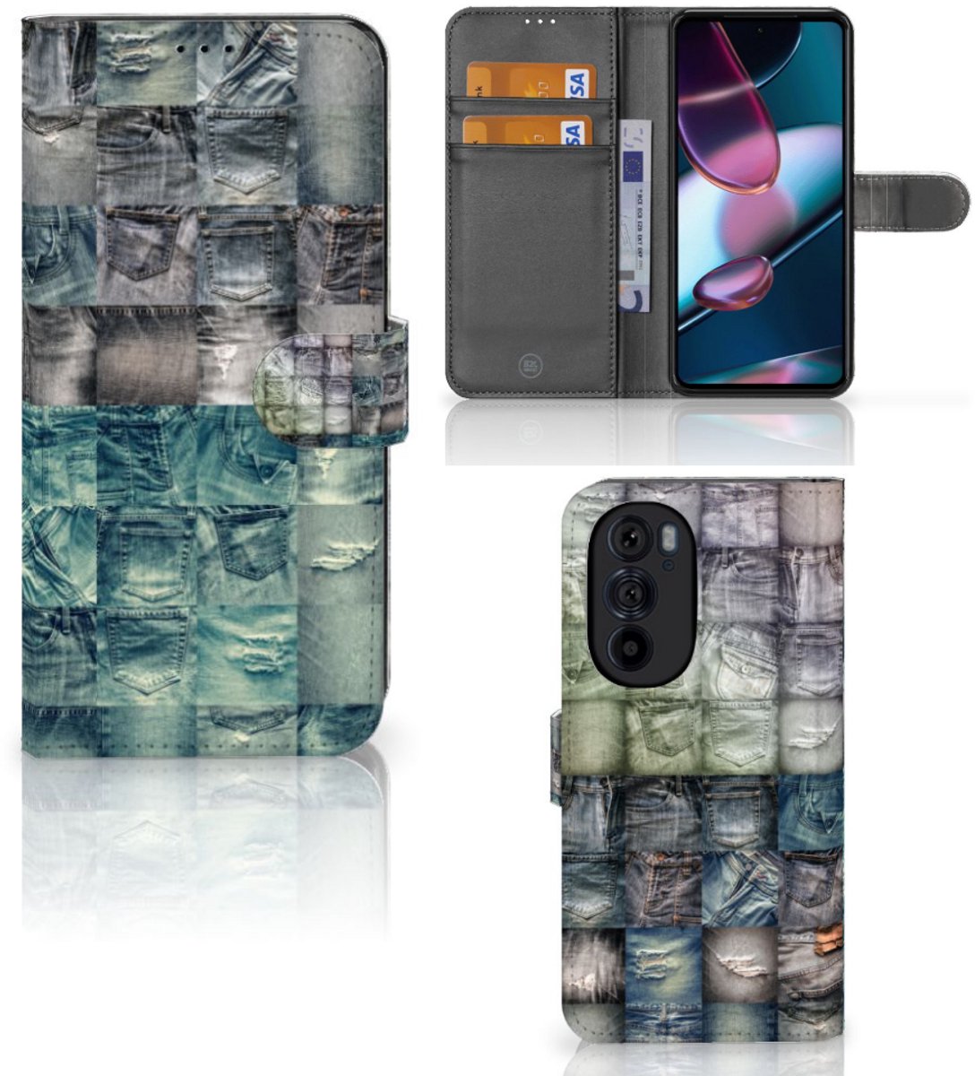 Wallet Case met Pasjes Motorola Edge 30 Pro Spijkerbroeken