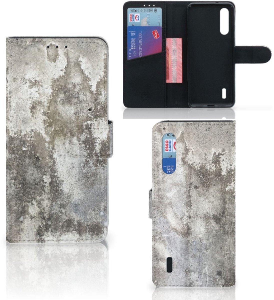 Xiaomi Mi 9 Lite Bookcase Beton Print