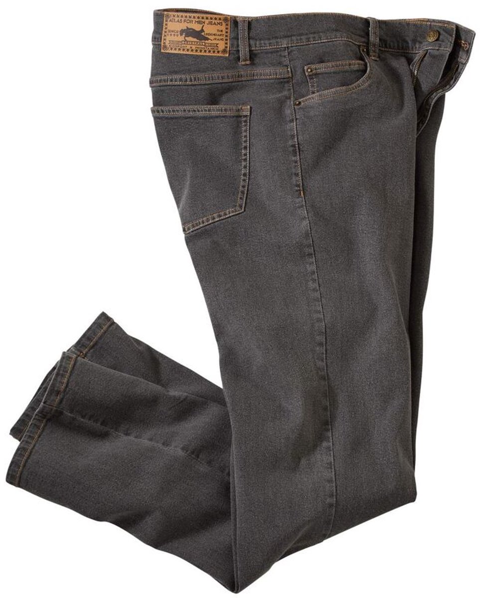 ATLAS FOR MEN - Grijze regular stretchspijkerbroek - Heren - Verkrijgbaar in grote maten - W30