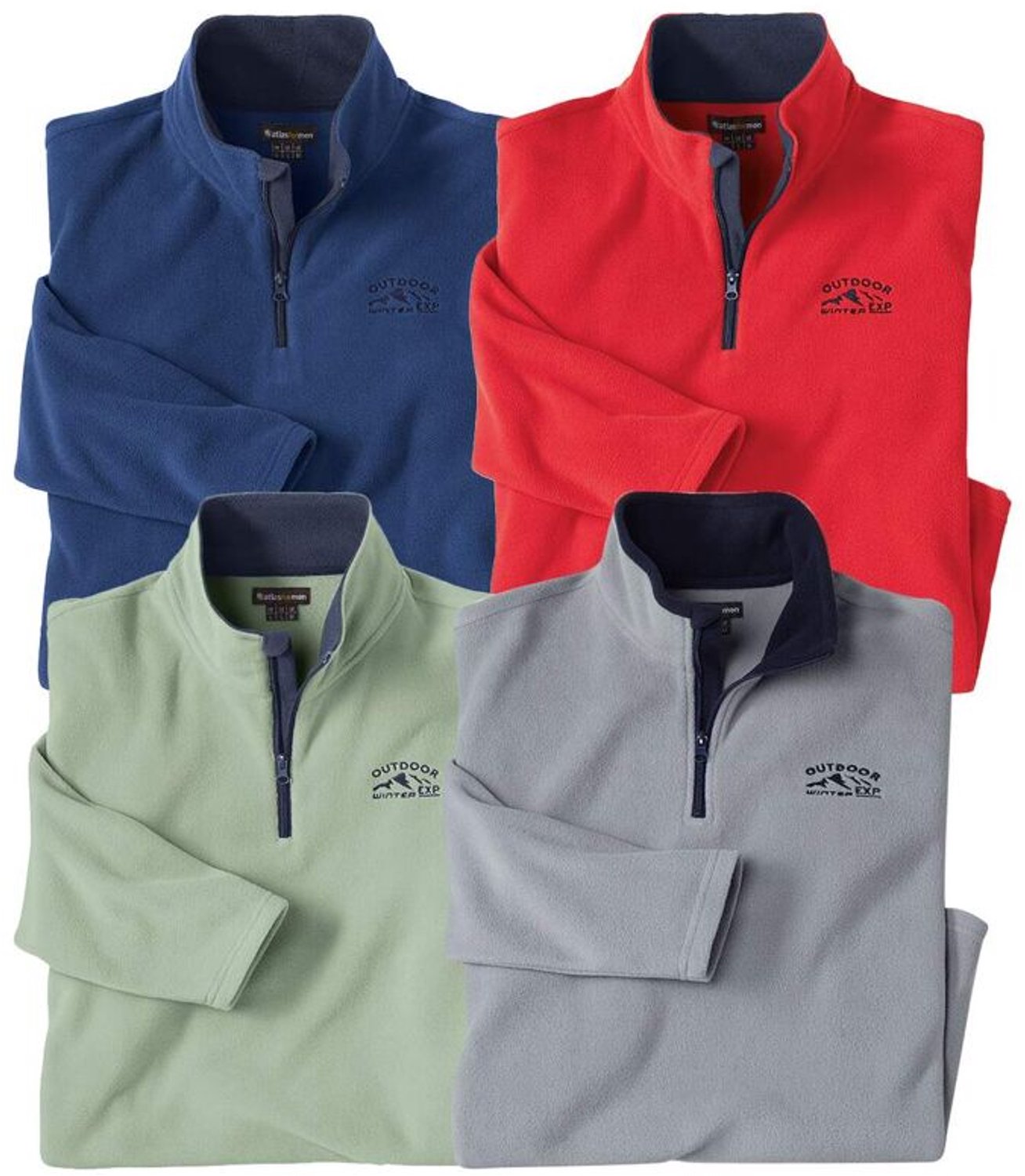 ATLAS FOR MEN - 4-pack microfleece sweaters Outdoor - Heren - Verkrijgbaar in grote maten - 5XL