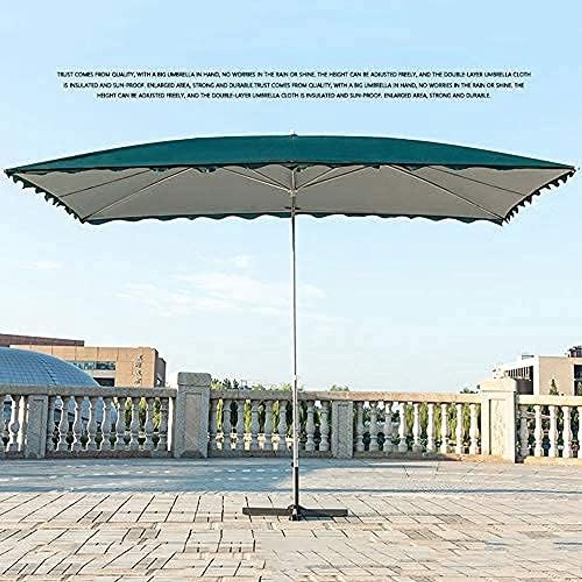 Verstelbare Professionele Tuinparasol 3x2m Rechthoekig Rood – Grote Outdoor Zonnescherm Parasol met UV-Bescherming, Waterafstotend Polyester Doek, In Hoogte Verstelbaar, Windbestendig, Opvouwbaar voor Tuin, Terras, Balkon