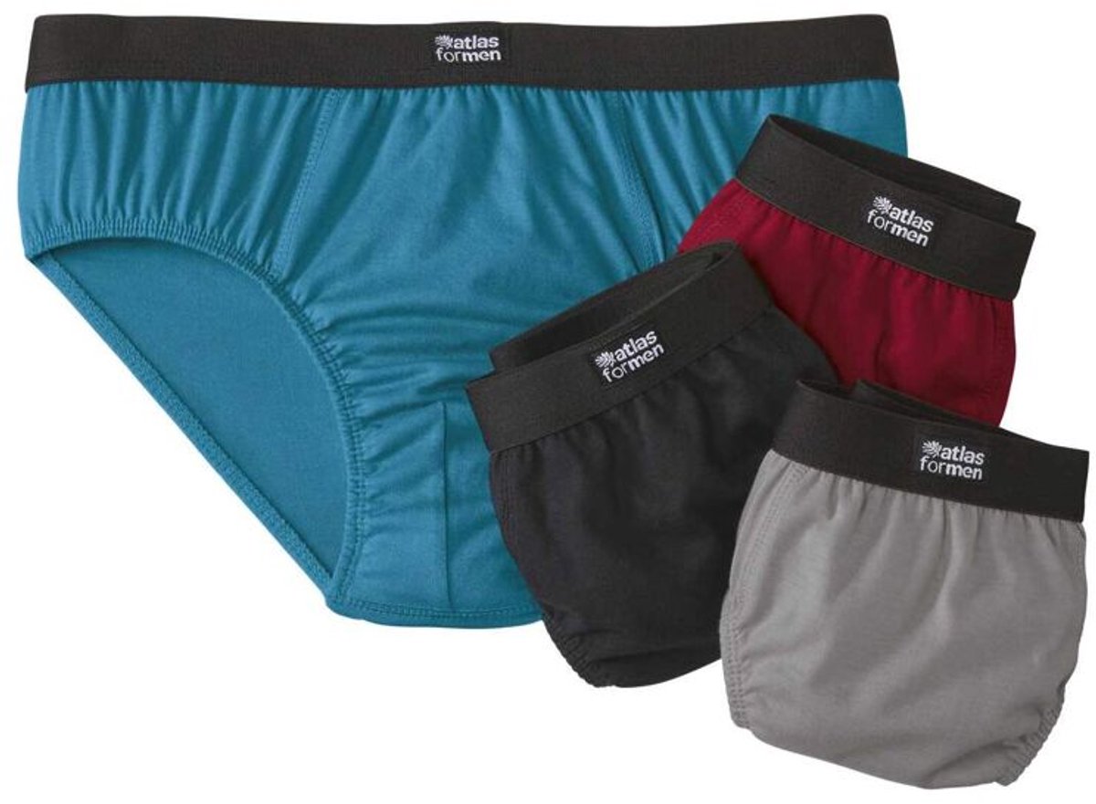 ATLAS FOR MEN - Set van 4 effen onderbroeken - Heren - Verkrijgbaar in grote maten - 4XL