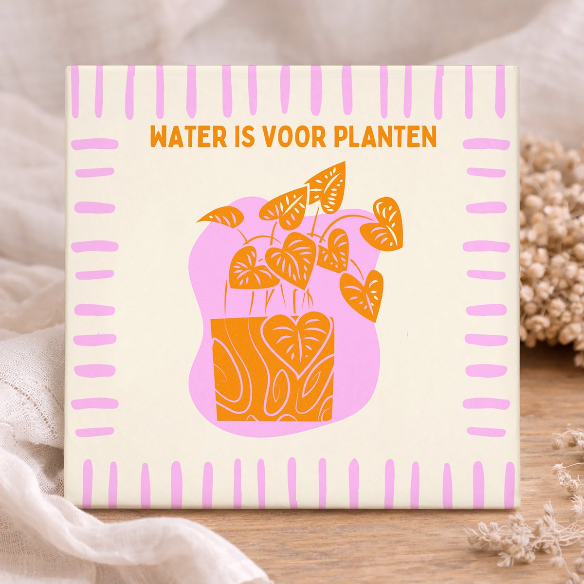 Printazzy - Tegeltjes met Tekst - Water Is Voor Planten - Humoristische Quotes - Wanddecoratie - Design - Muurdecoratie - Gepersonaliseerd Cadeau