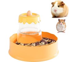 Hamstervoerbak - Automatische caviavoerbak - Ook Geschikt voor gerbils, ratten, chinchilla's, fretten en egels (oranje)