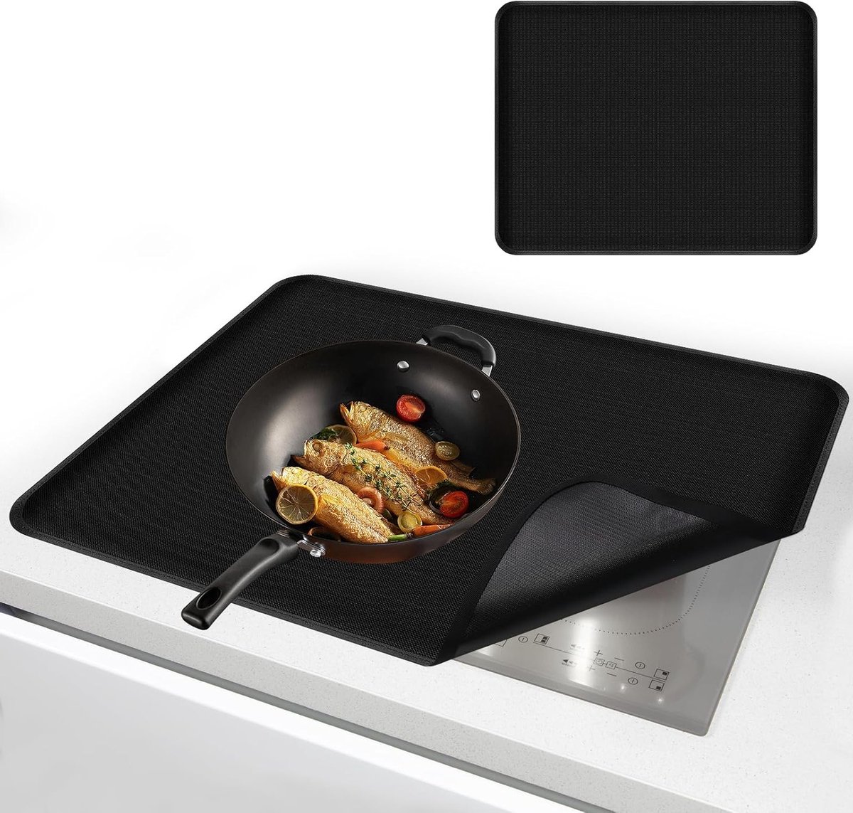 Siliconen inductiekookplaat beschermmat - 52x60 cm, hittebestendig tot 300°C, krasbestendig en isolerend voor inductiekookplaten, ideaal voor keukenbescherming