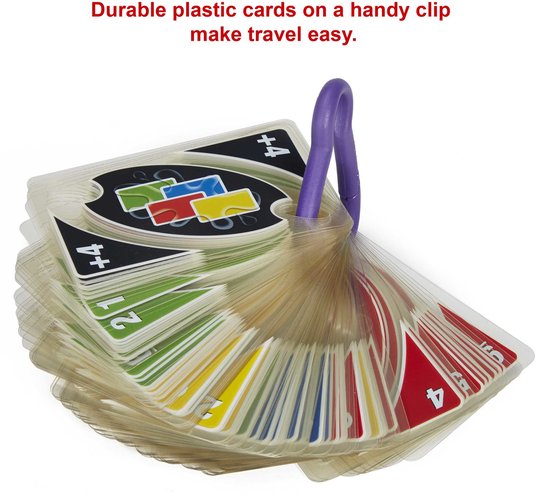 Duurzame plastic kaarten op een handige clip, met de teksten "+4", "4", "2" en "1".
