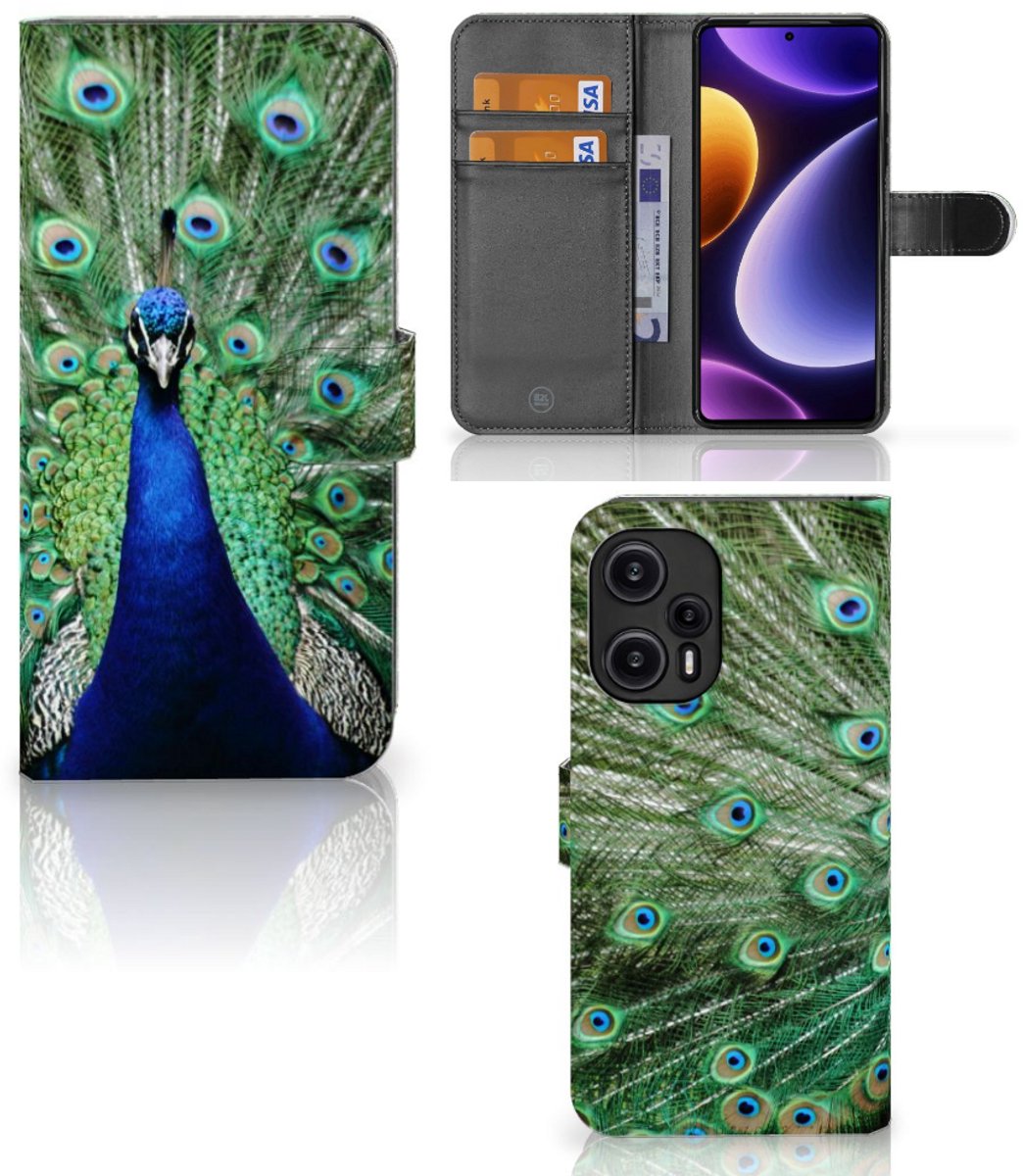 Xiaomi Poco F5 Telefoonhoesje met Pasjes Pauw