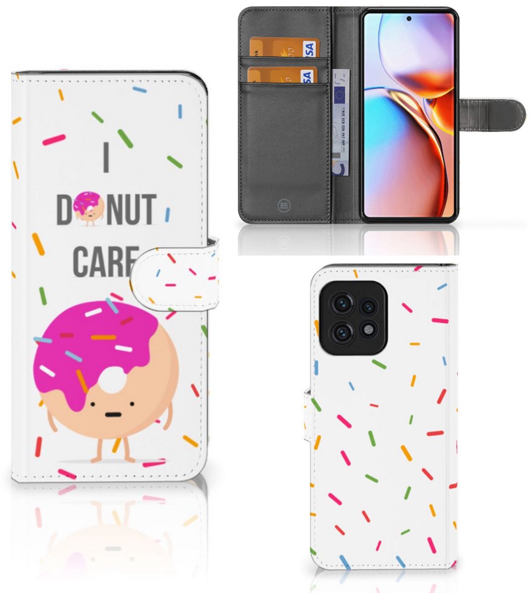 Motorola Edge 40 Pro Book Cover Donut Roze