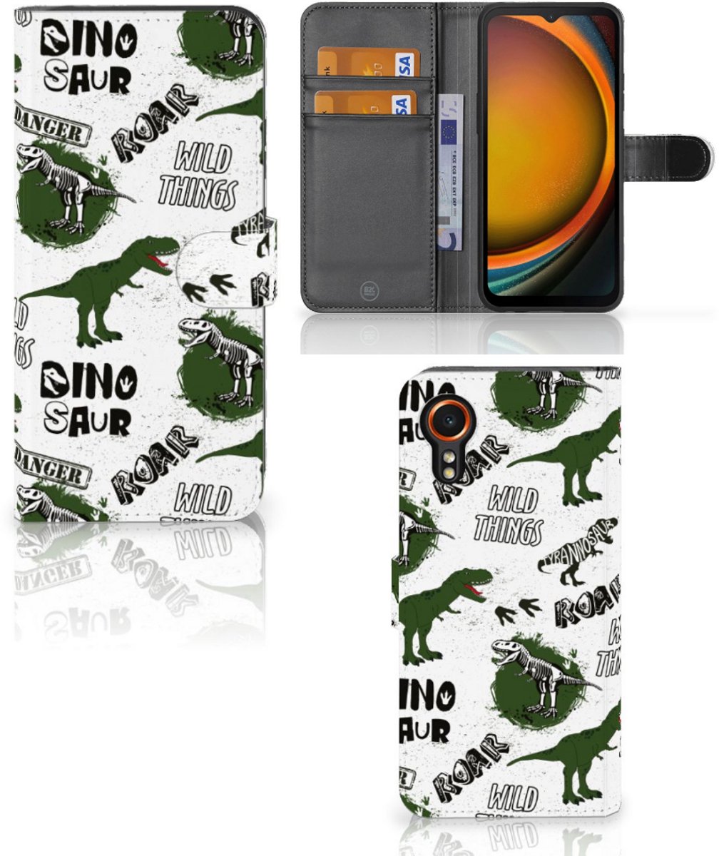 Telefoonhoesje met Pasjes voor Samsung Galaxy Xcover 7 Dinosaurus