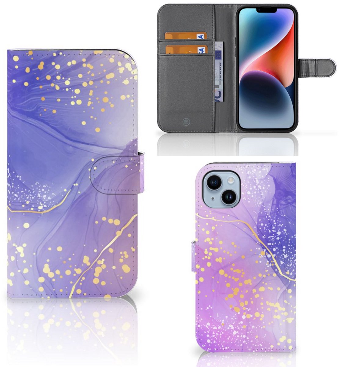Hoesje voor iPhone 15 Plus Watercolor Paars