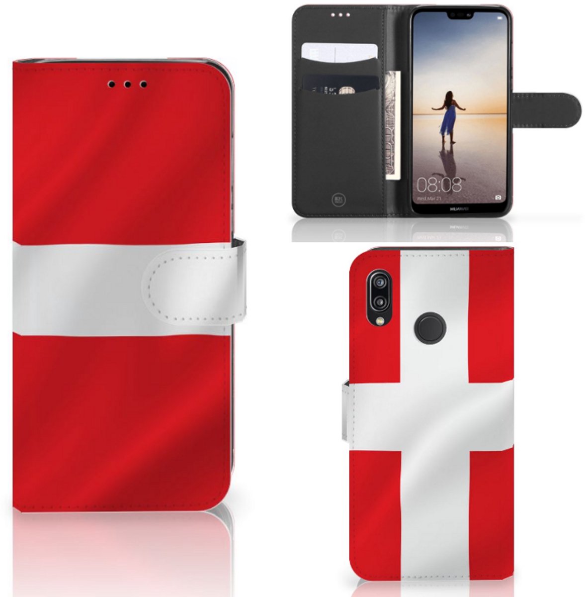 Book Case voor Huawei P20 Lite Bookstyle Case Denemarken
