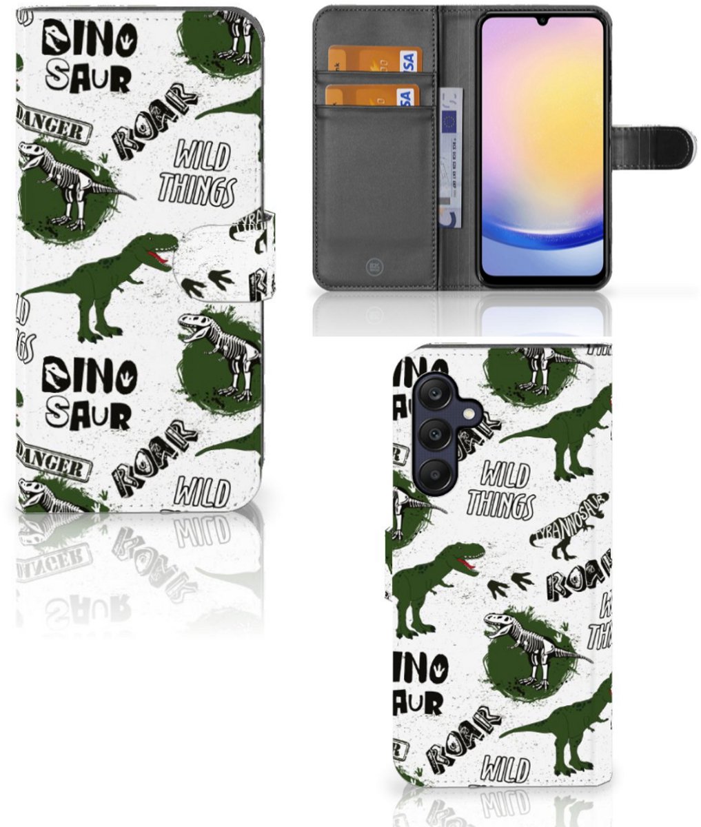Telefoonhoesje met Pasjes voor Samsung Galaxy A25 Dinosaurus