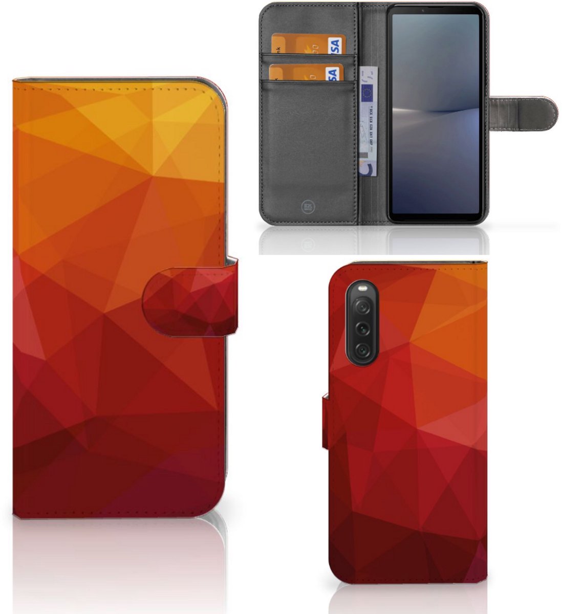 Book Case voor Sony Xperia 10 V Polygon Red