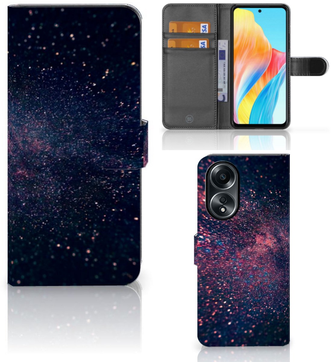 OPPO A58 4G Book Case Stars