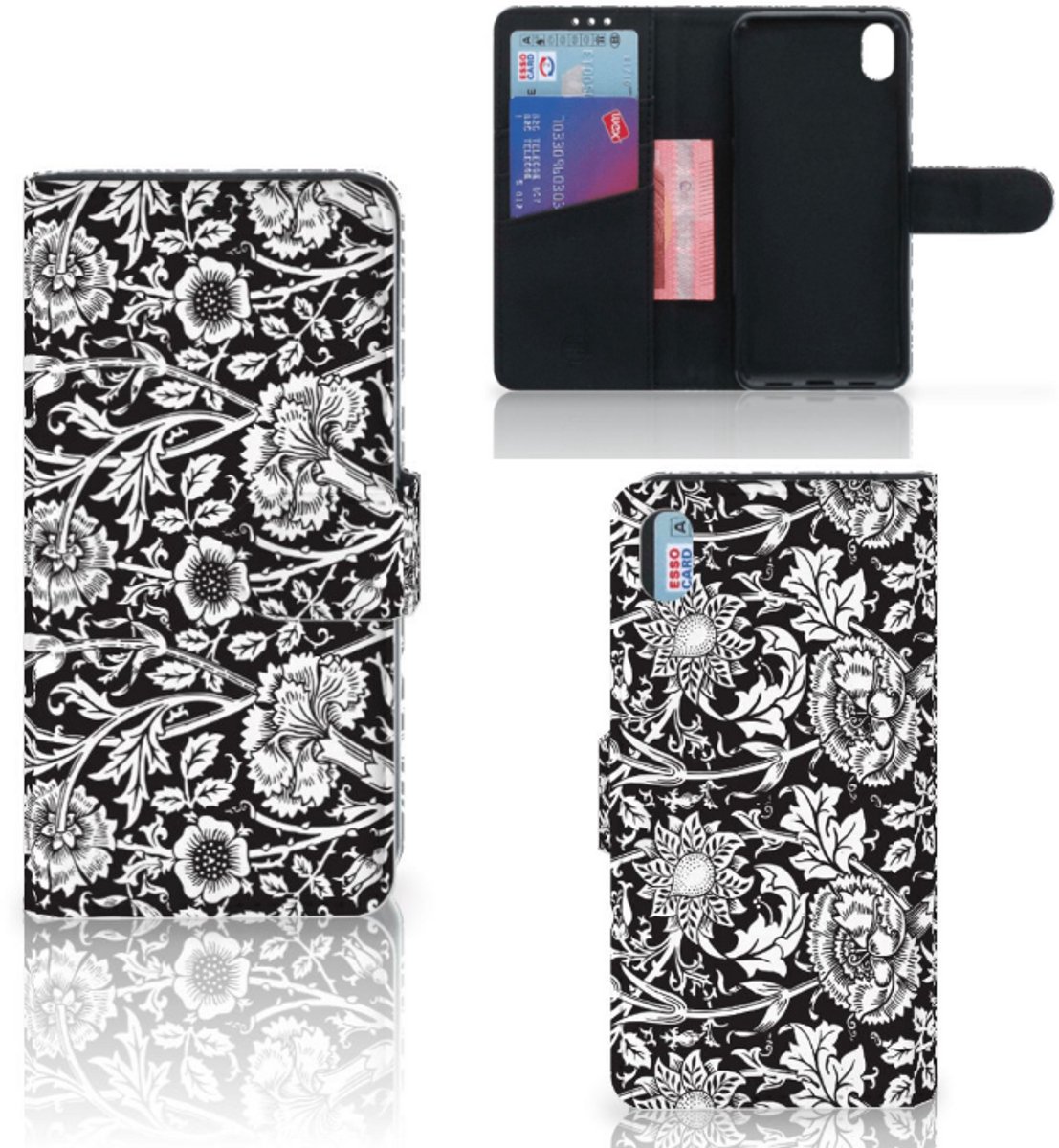 Xiaomi Redmi 7A Hoesje Black Flowers