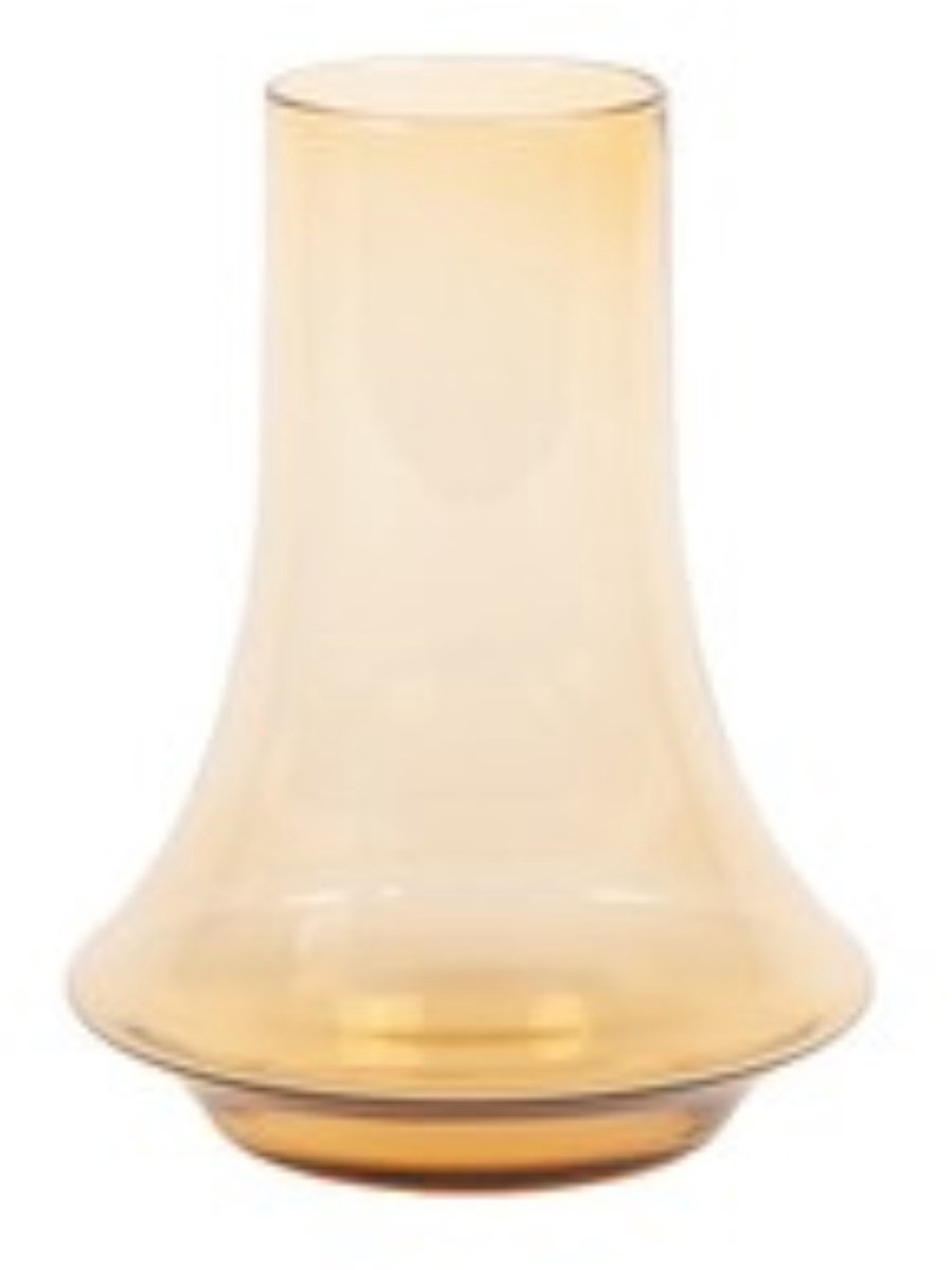 XLBoom Spinn Vaas Small Licht Amber - 15 × 15 × 18,75 cm - Mondgeblazen glazen design vaas - Verkrijgbaar in verschillende kleuren - Speelse woondecoratie door Frederik Delbart
