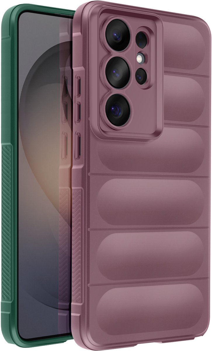 Amorus, Hoesje Geschikt voor Samsung Galaxy S26 Ultra zacht schokbestendig compatibel met draadloos opladen Qi, Lichtpaars