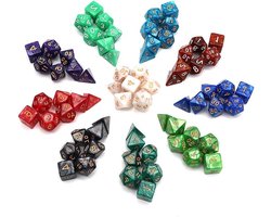 DollaTek Polyhedral Dice Set 10 Complete Dice Sets（70 Pieces） of D4 D6 D8 D10 D% D12 D20 Compatible with Dungeons and Dragons DND RPG MTG Table Games
