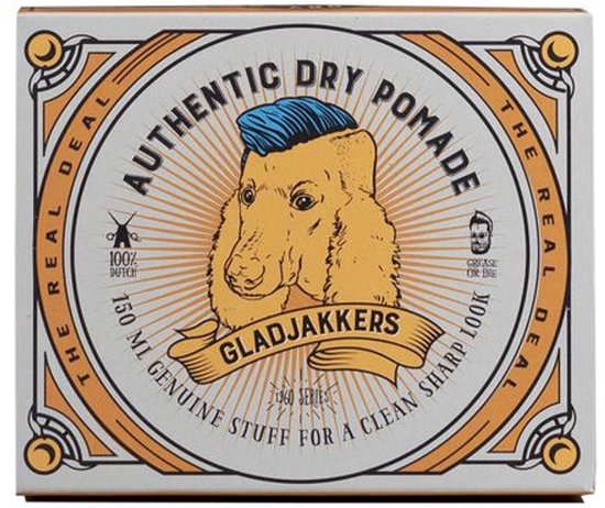 Gladjakkers Authentic Dry Pomade - 150ML - Waterbasis - Mat look