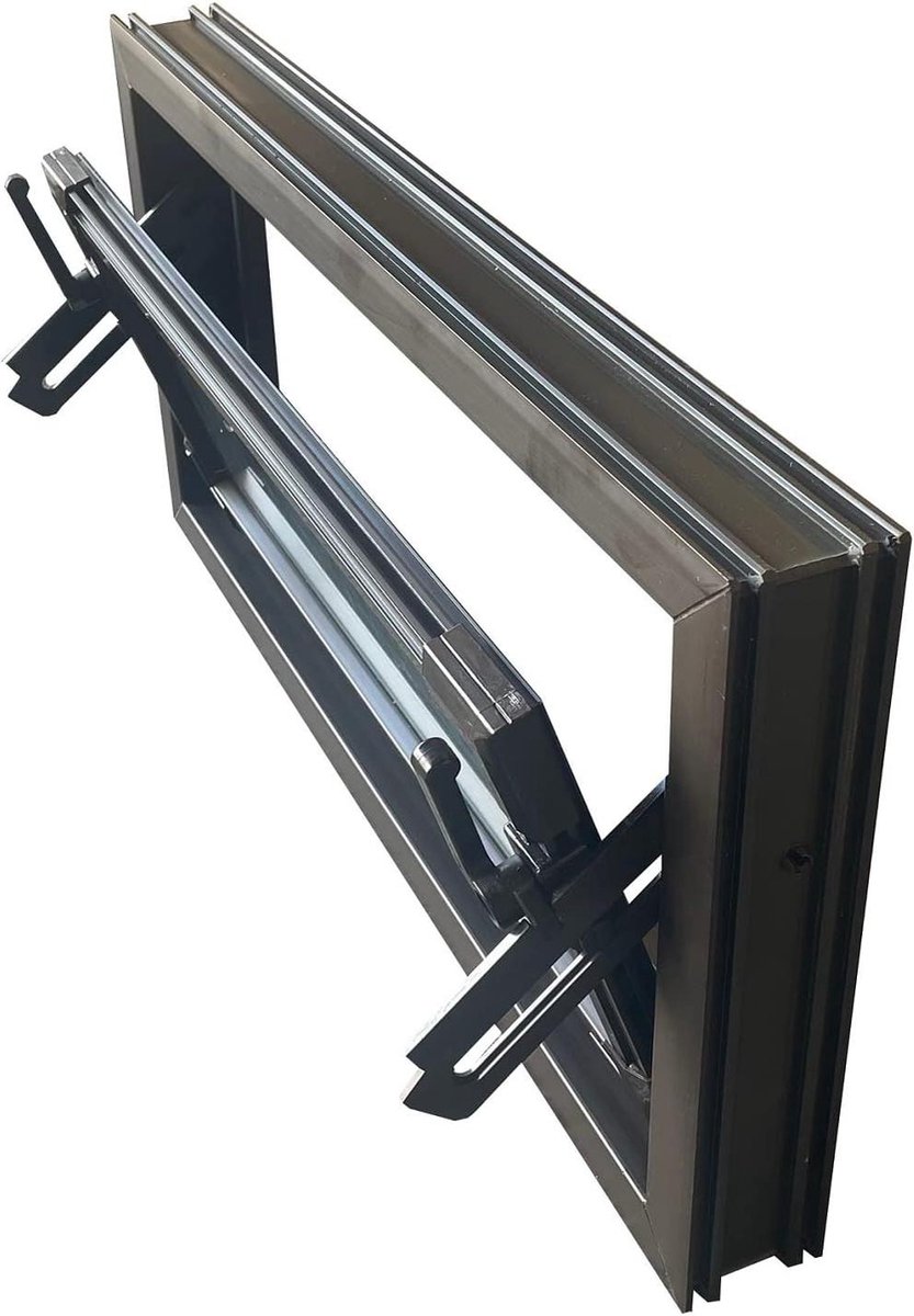 Kelder raam - Kozijn glas - Isoleren woning - HR++ isolatieglas - 80 x 30 cm - Bruin
