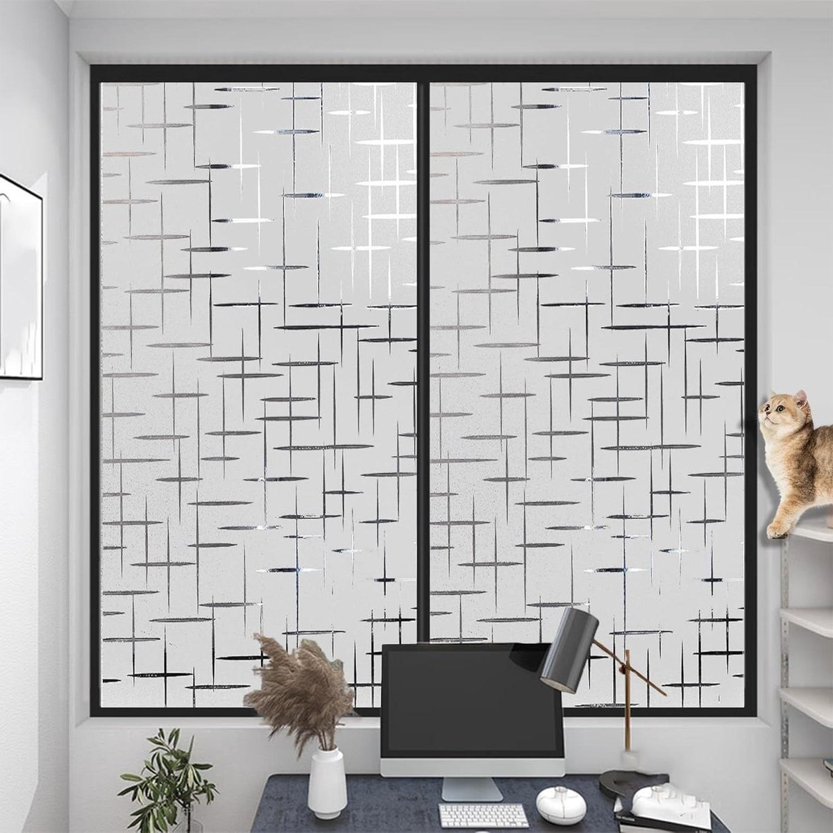 Raamfolie Privacy - Glasfolie Ondoorzichtig - Ramen Afschermen - Statische Zelfklevend - 40 x 290 cm - Mat Zwart