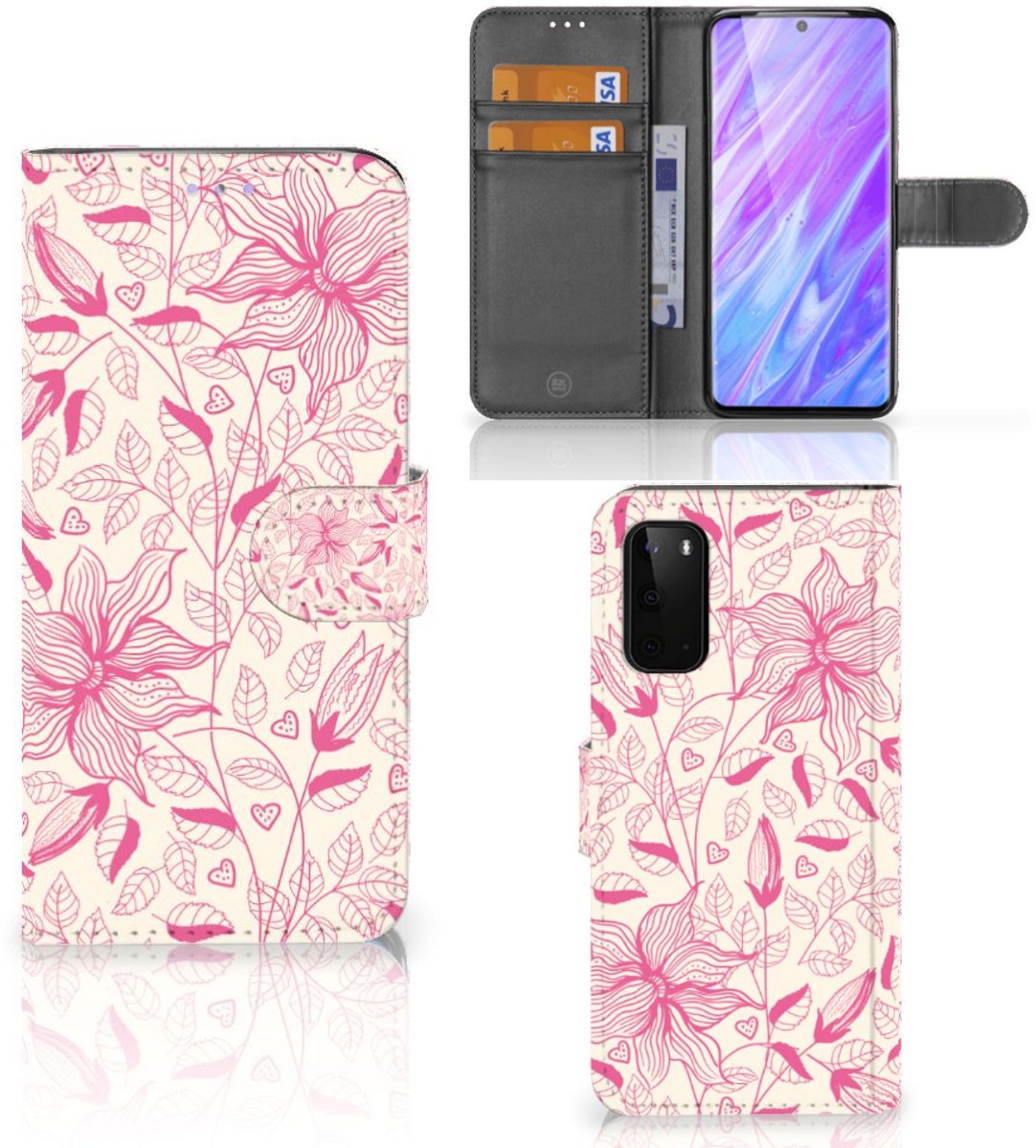 Samsung Galaxy S20 Hoesje Pink Flowers