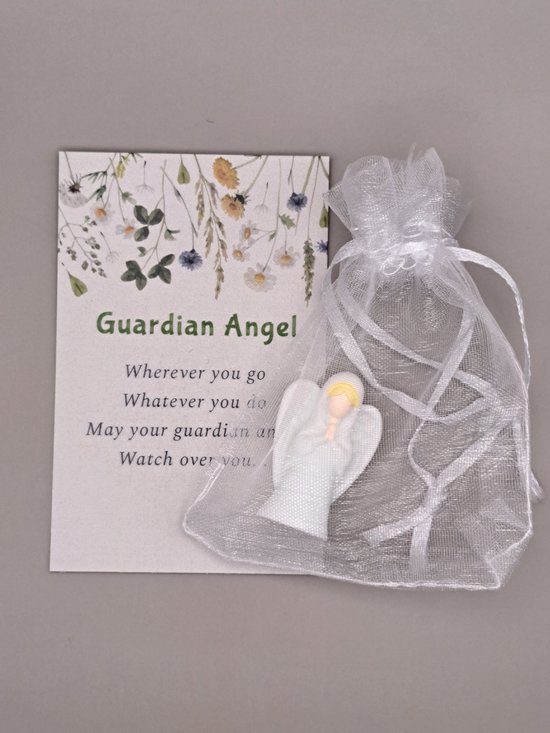 Geluksengeltje - Guardian Angel - Klein kaartje - Engeltje - Beschermengeltje - Beschermengel - Engel - Gelukspoppetje - Klein cadeautje - Gelukwensen - Geluks cadeautje