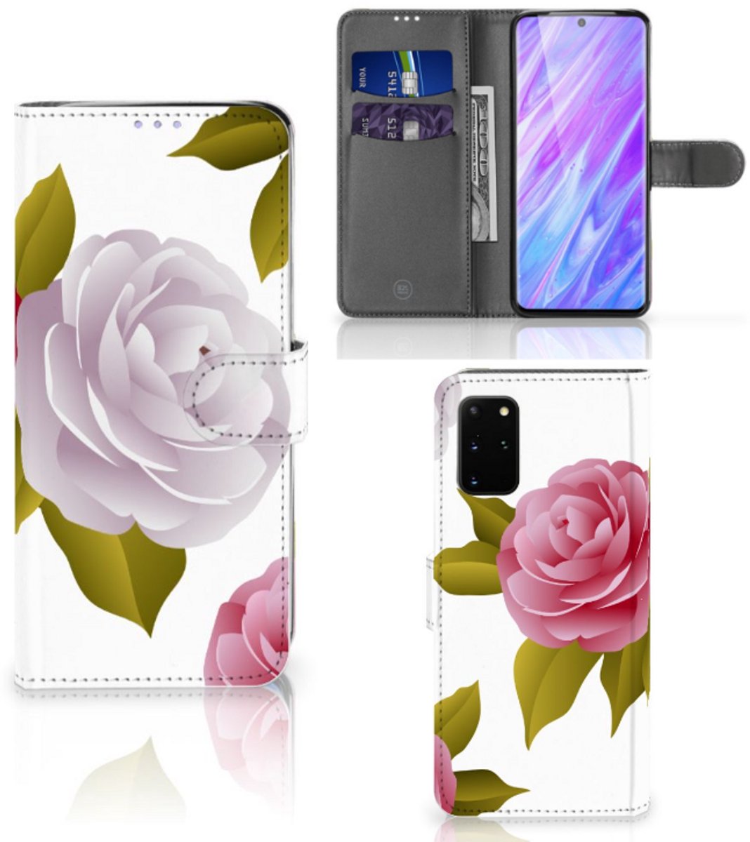 Boekhoesje voor Samsung Galaxy S20 Plus Hoesje Roses