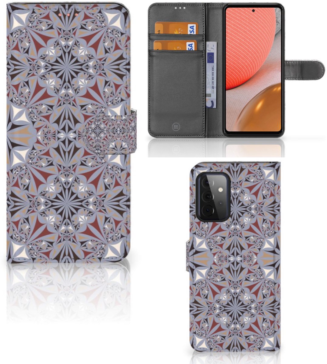 Samsung Galaxy A72 Bookcase Flower Tiles