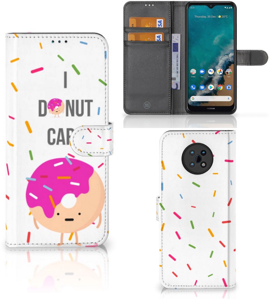 Nokia G50 Book Cover Donut Roze