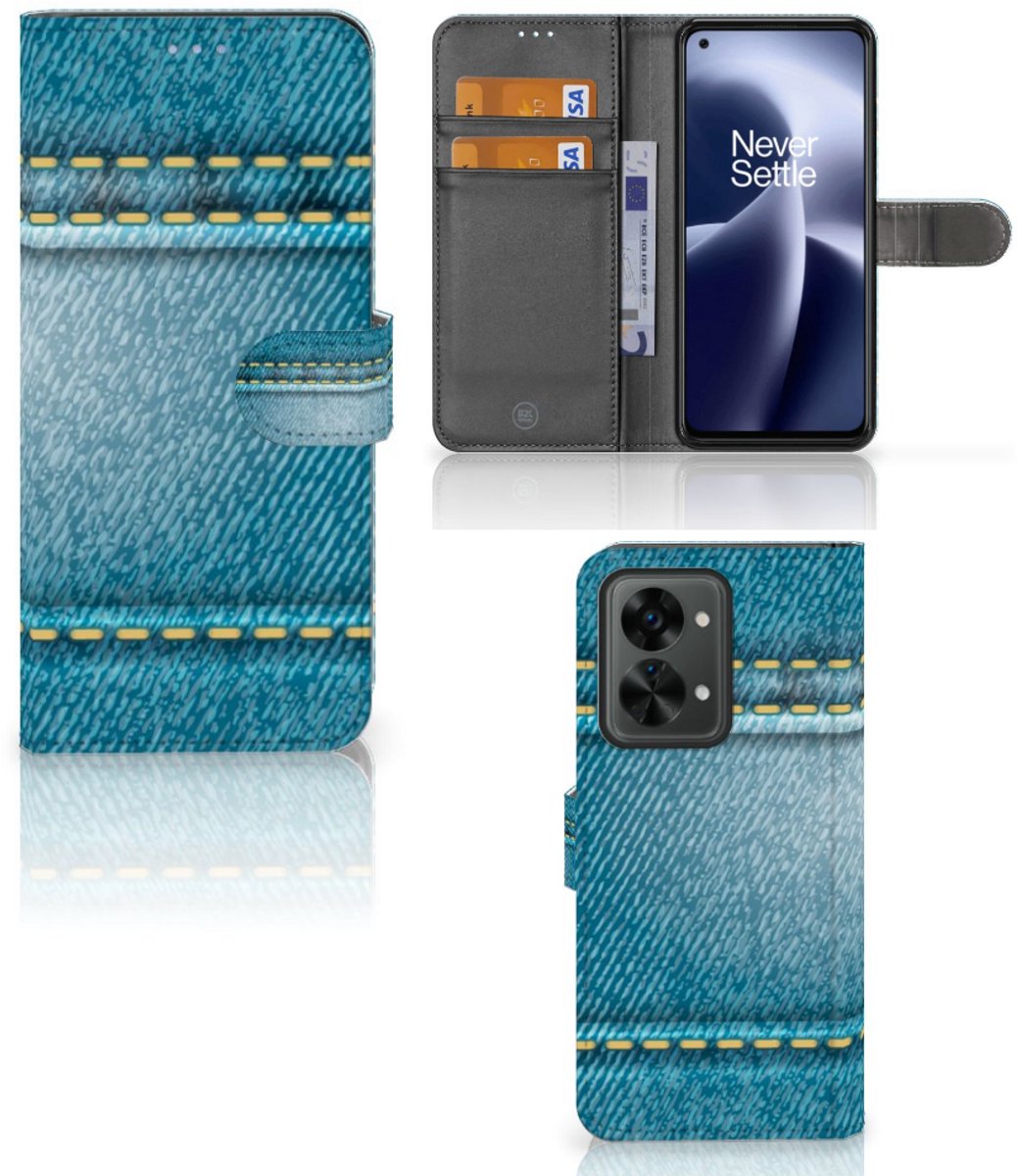 OnePlus Nord 2T Wallet Case met Pasjes Jeans