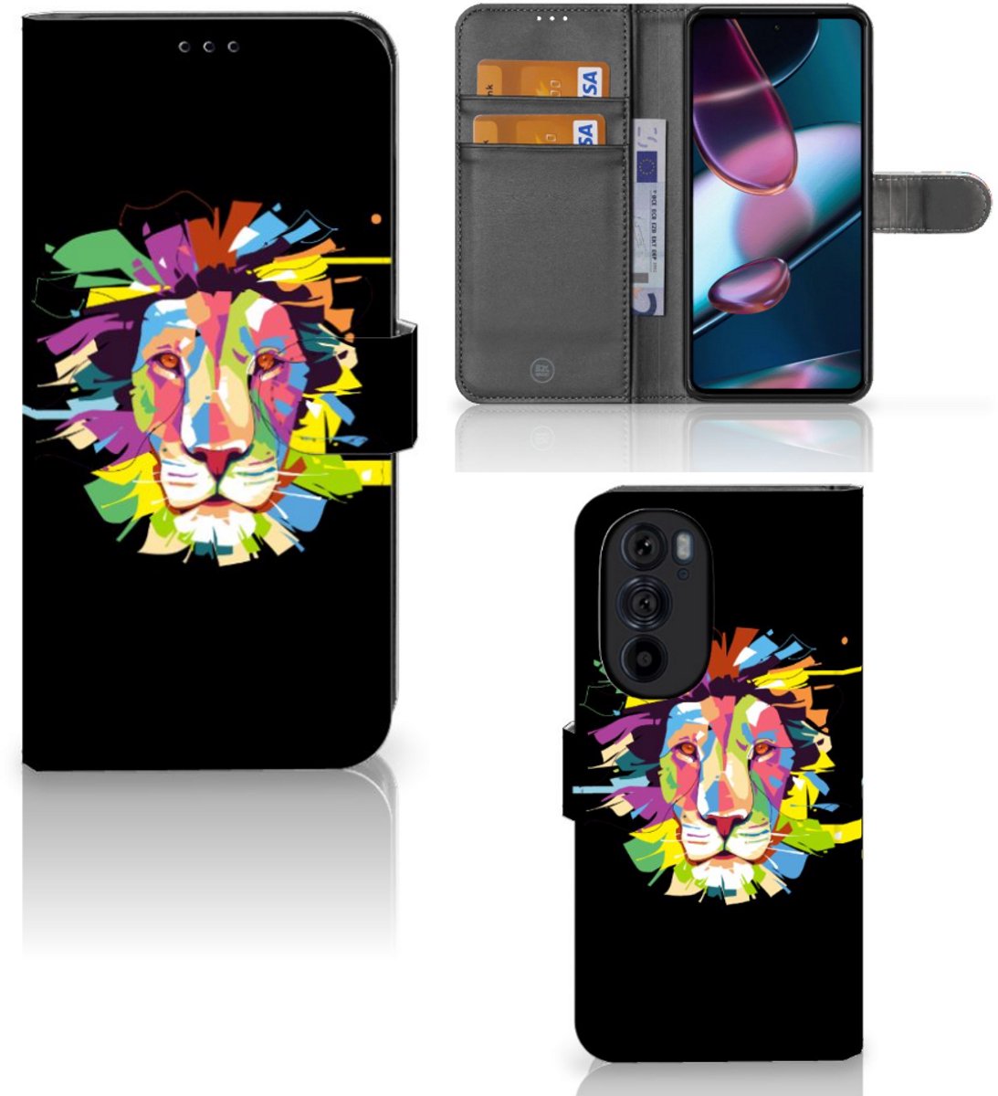 Motorola Edge 30 Pro Leuk Hoesje Lion Color