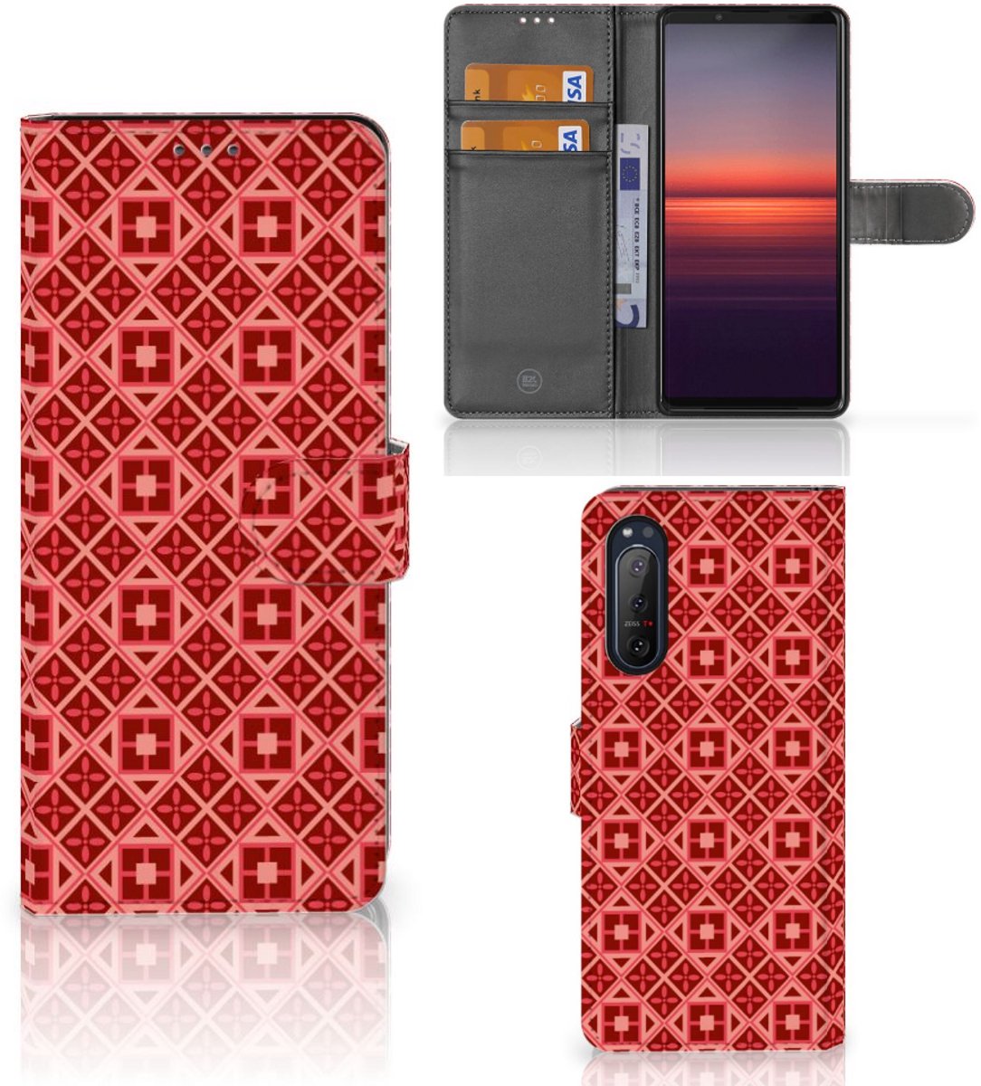 Sony Xperia 5II Telefoon Hoesje Batik Rood