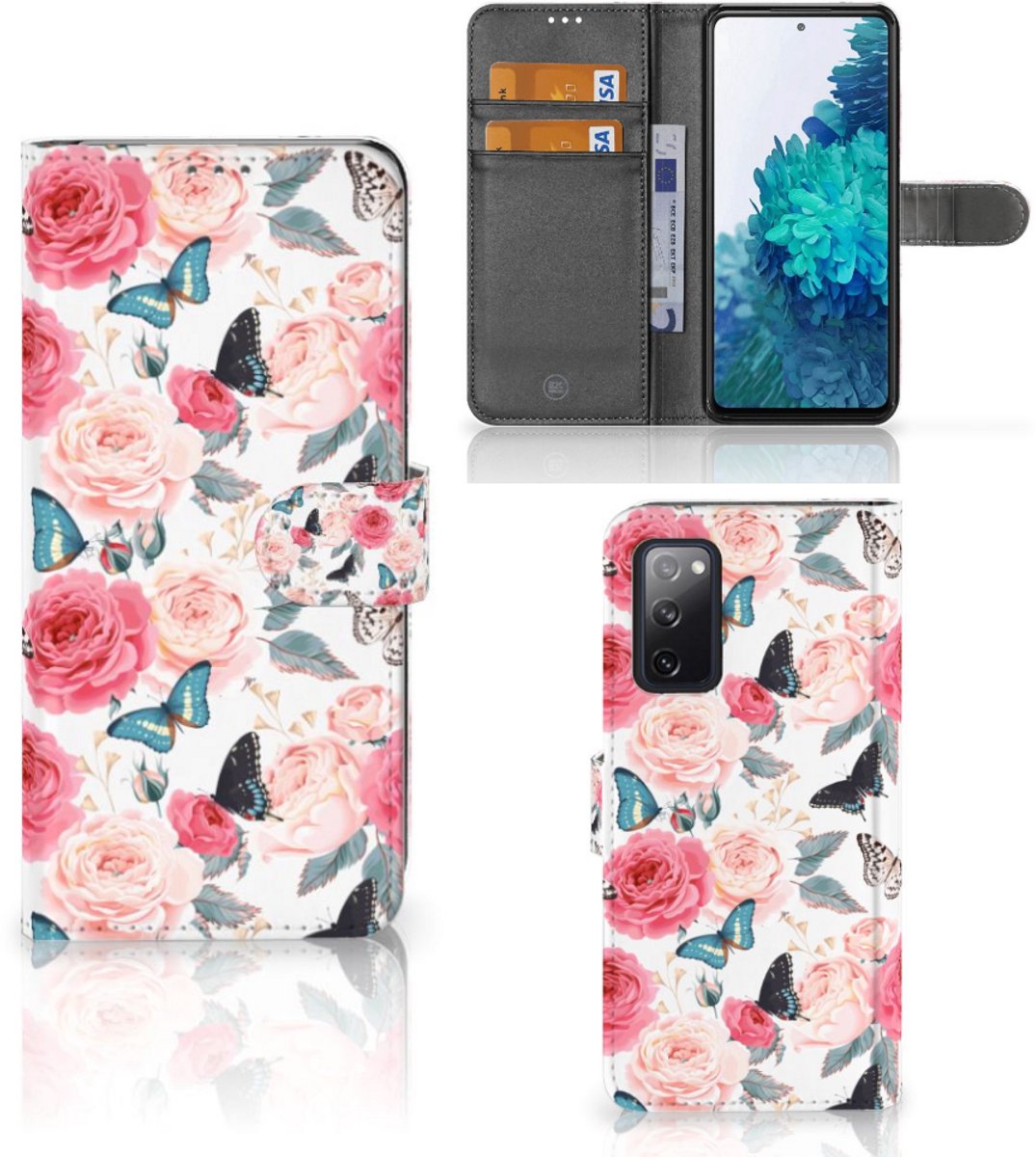 Samsung Galaxy S20 FE Hoesje Butterfly Roses