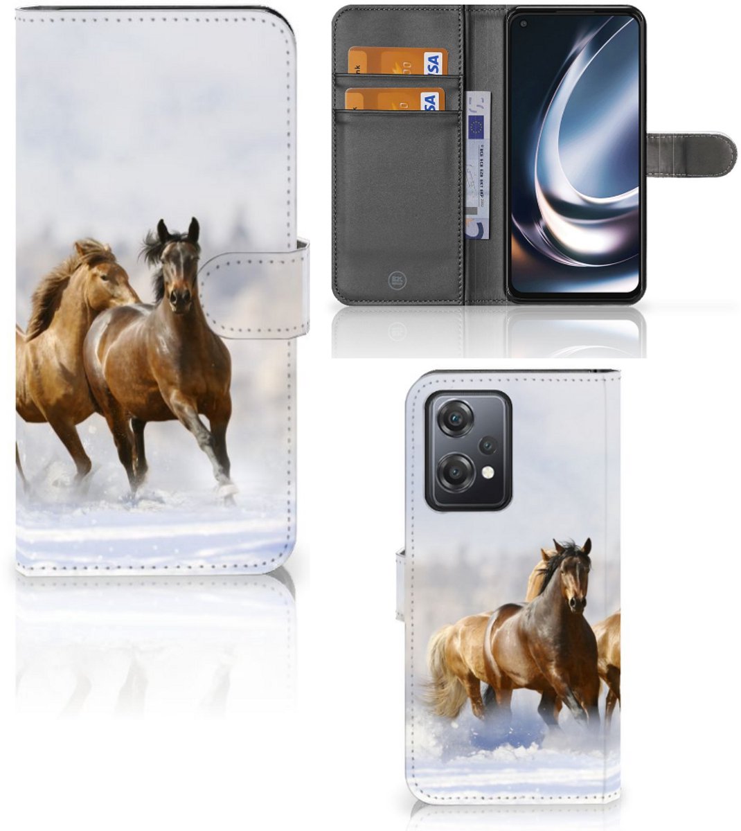 OnePlus Nord CE 2 Lite Telefoonhoesje met Pasjes Paarden