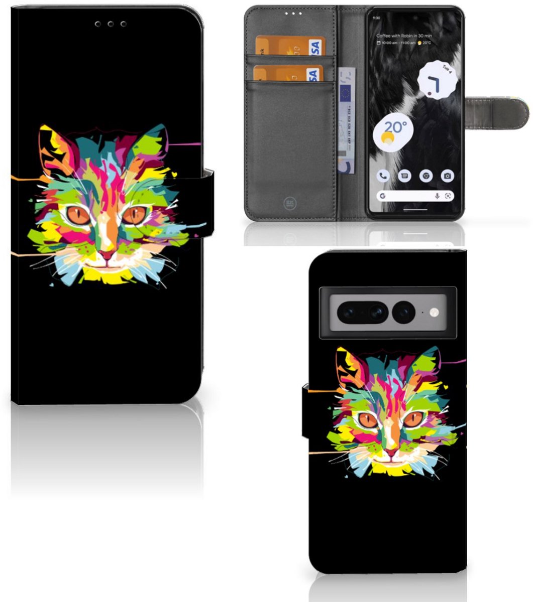 Google Pixel 7 Pro Leuk Hoesje Cat Color