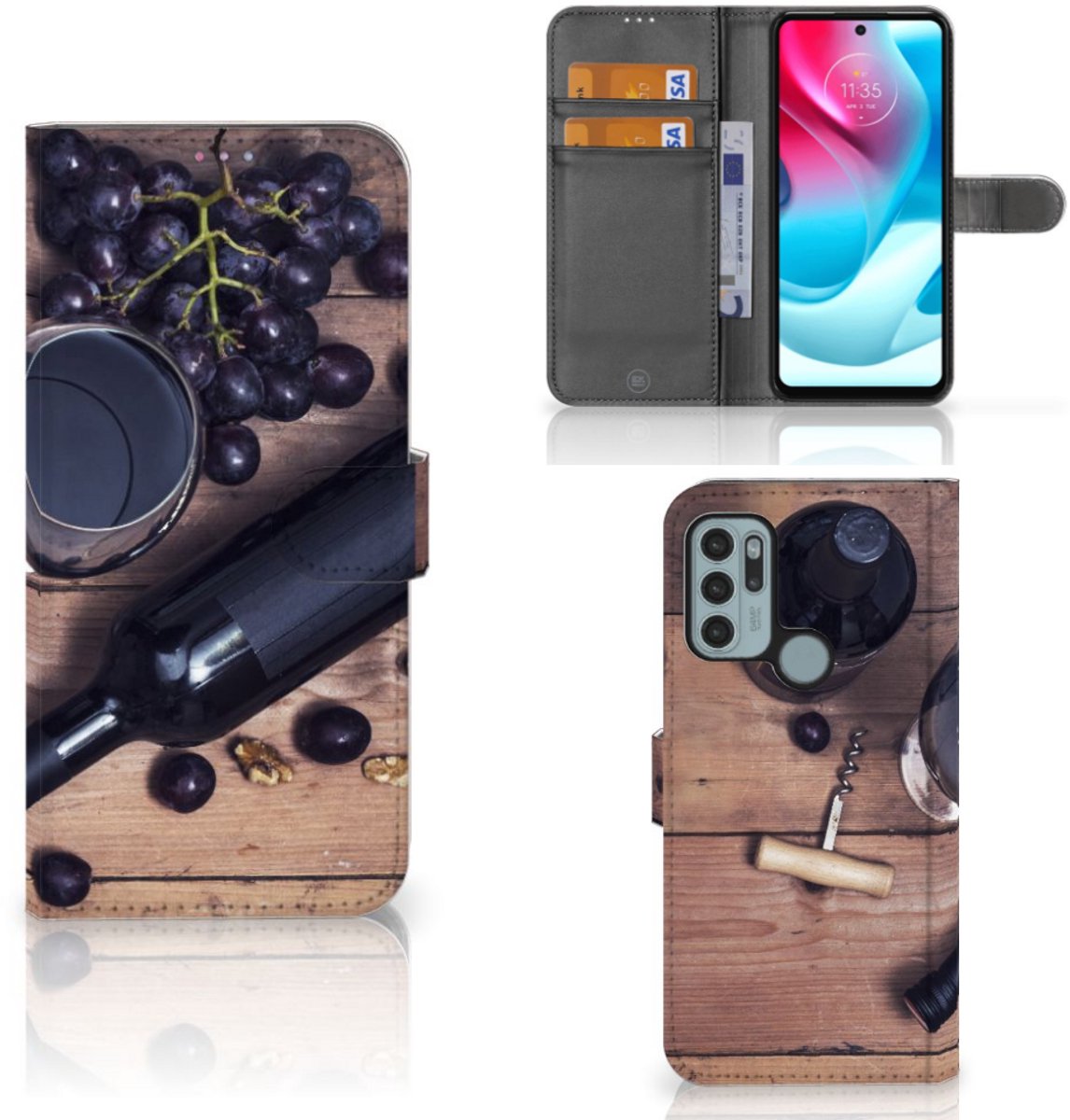 Motorola Moto G60s Book Cover Wijn