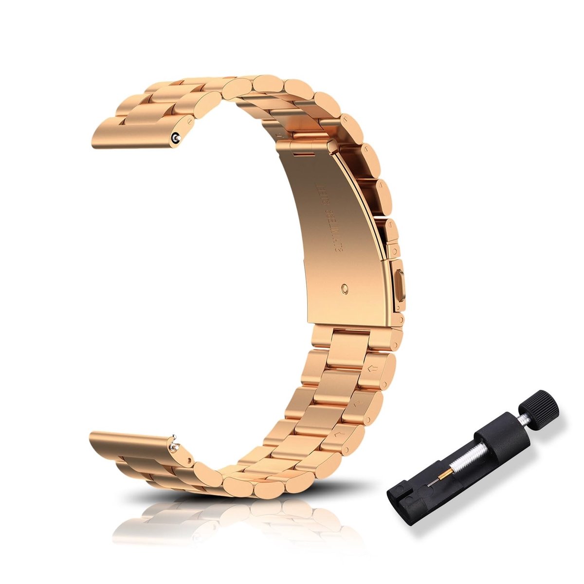 Cosensi - vervangband - Quick release armband - Prachtig gepolijst - Roségoud - Stalen horlogeband - Geschikt voor heren en dames - 16 18 20 22 mm