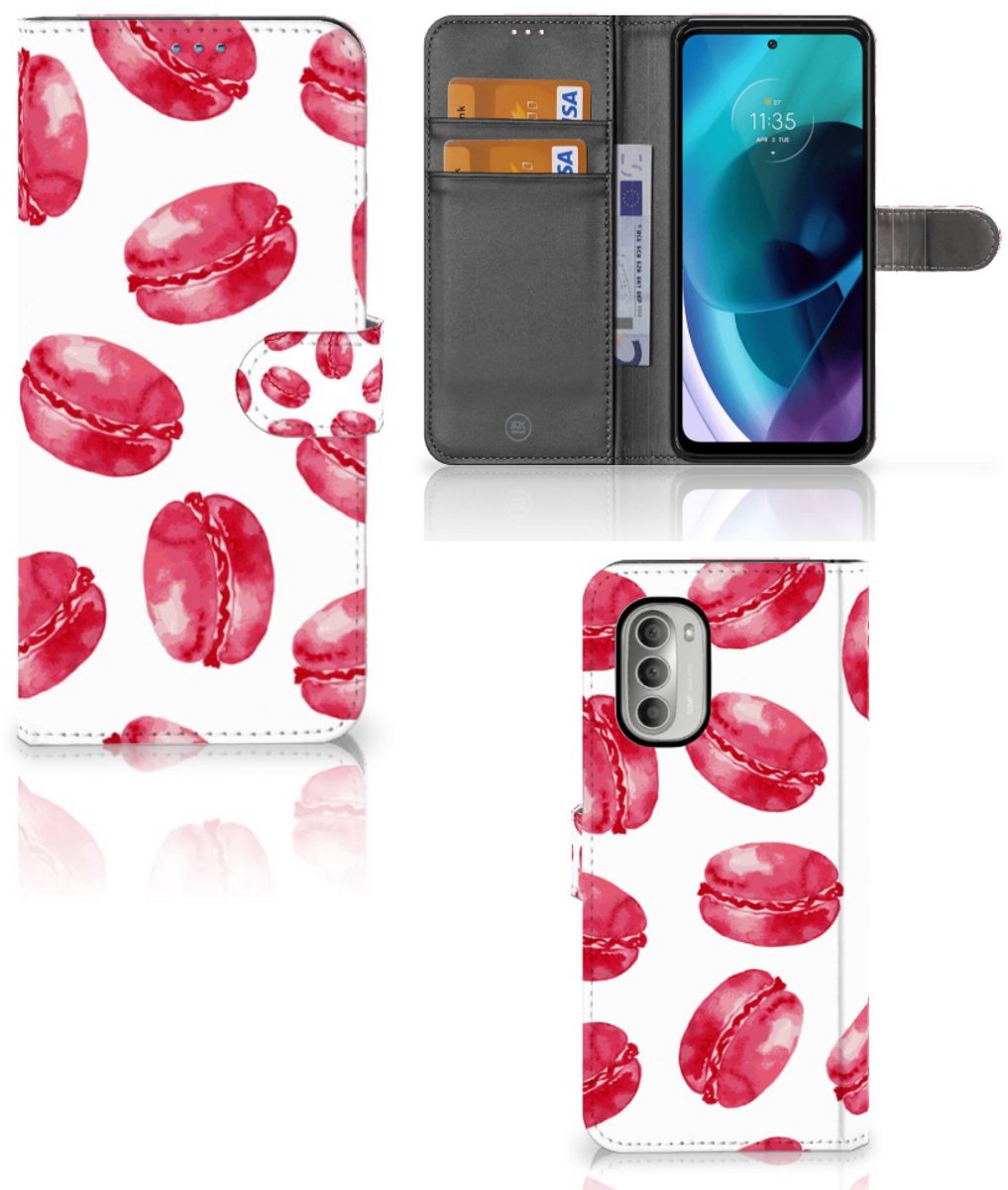 Motorola Moto G51 5G Book Cover Pink Macarons