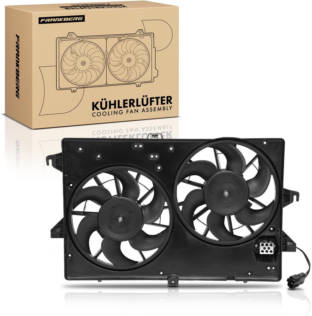 Frankberg 1x Motorradiator dubbelventilator