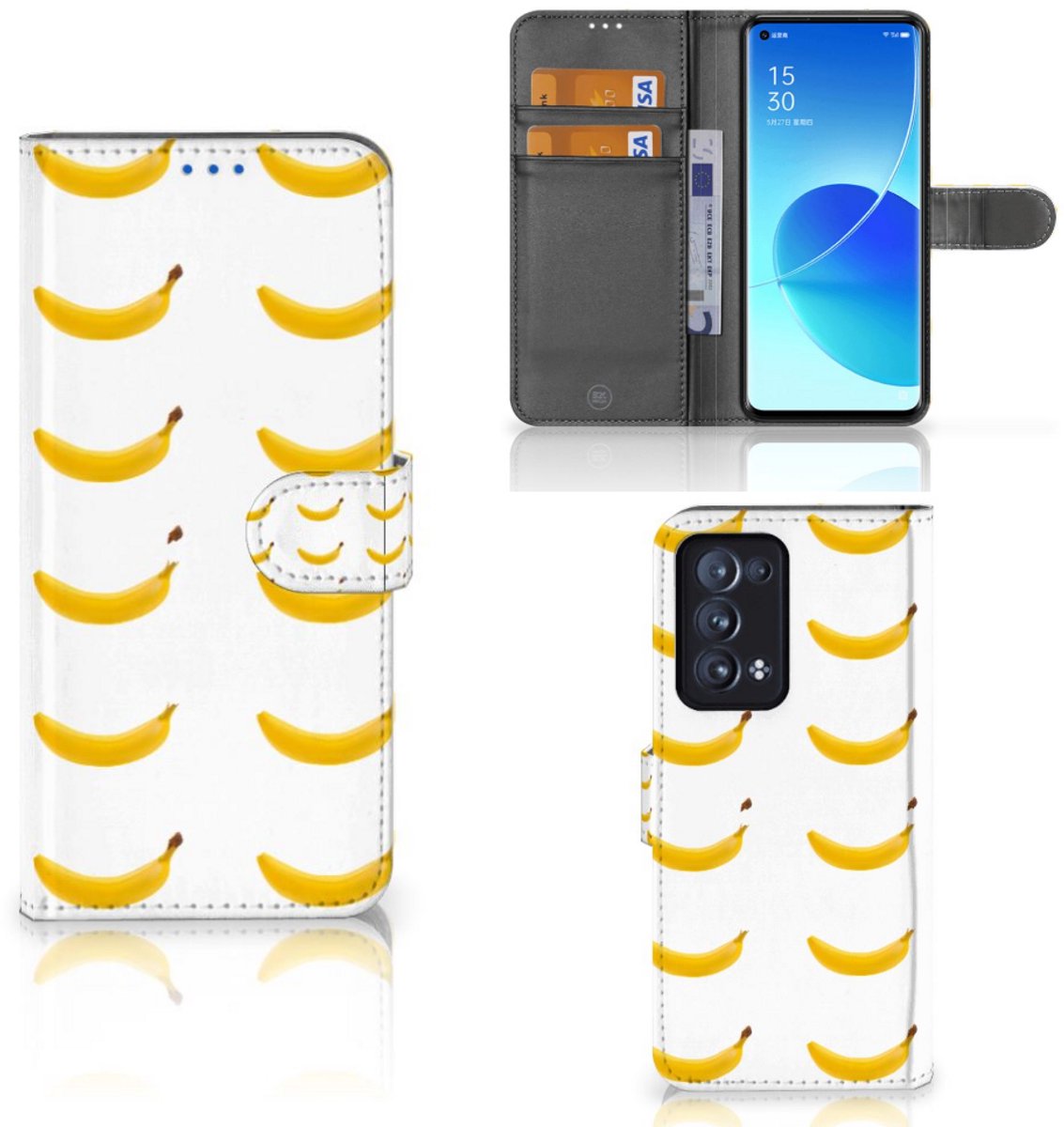 OPPO Reno 6 Pro Plus 5G Book Cover Banana