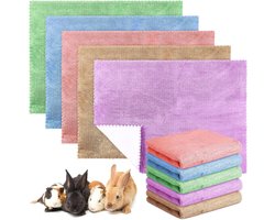Panelee 10pcs Waterproof Guinea Pig Blankets Washable Pee Pillow for Small Animals Pet Blanket Sleep Bedding Mats Absorbent Guinea Pig Cage Liner Reusable Pet Sleep Mat Pad Cover