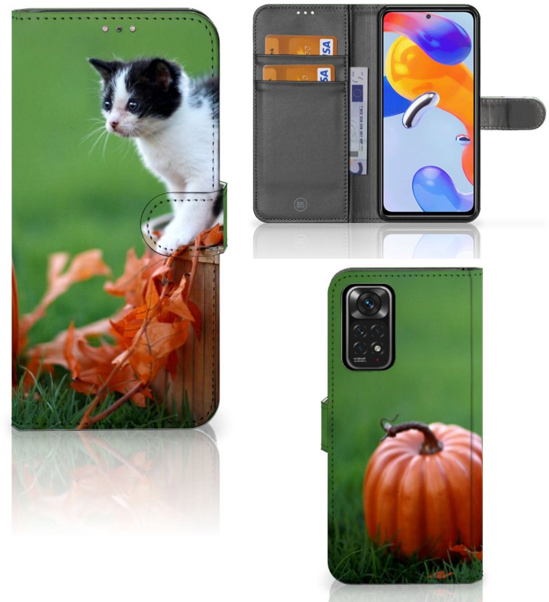 Xiaomi Redmi Note 11 Pro 5G/4G Telefoonhoesje met Pasjes Kitten