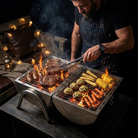 Tafelgrill - 41,5x35x24,5 cm - zilver — afbeelding 5