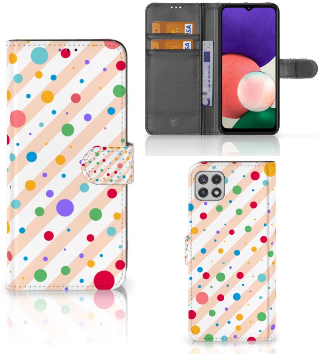 Samsung Galaxy A22 5G Telefoon Hoesje Dots