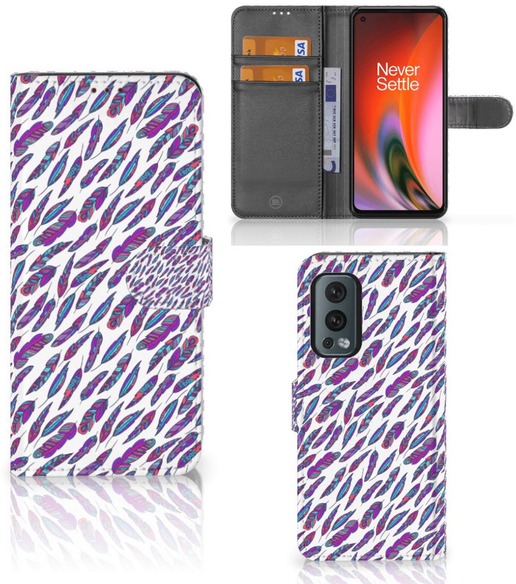 OnePlus Nord 2 5G Telefoon Hoesje Feathers Color